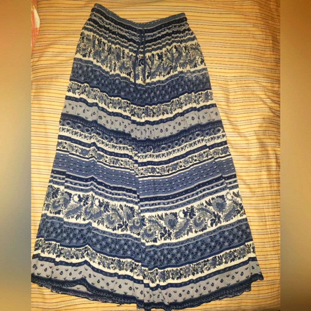 Blue Basic Editions Rayon Maxi Skirt, Women's Size M